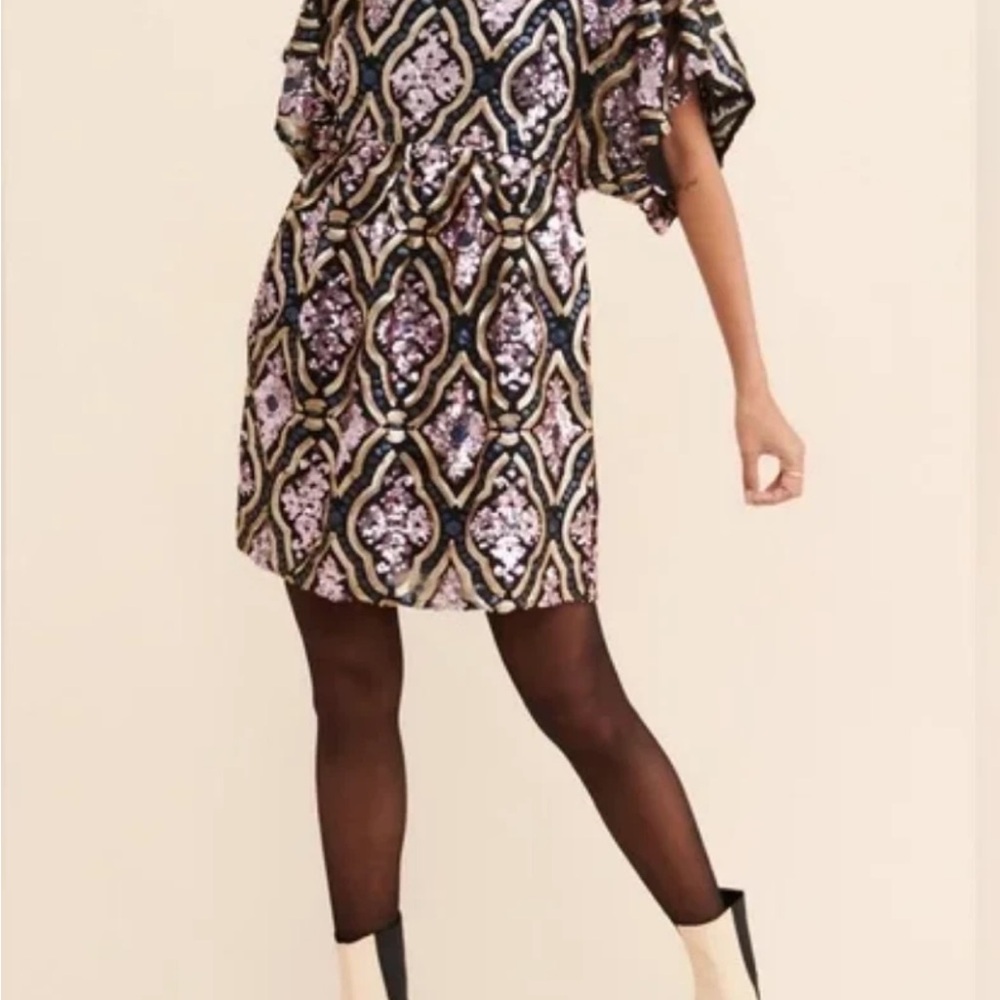 Anthropologie Amalia Sequined Tunic Dress Size Small NWT
